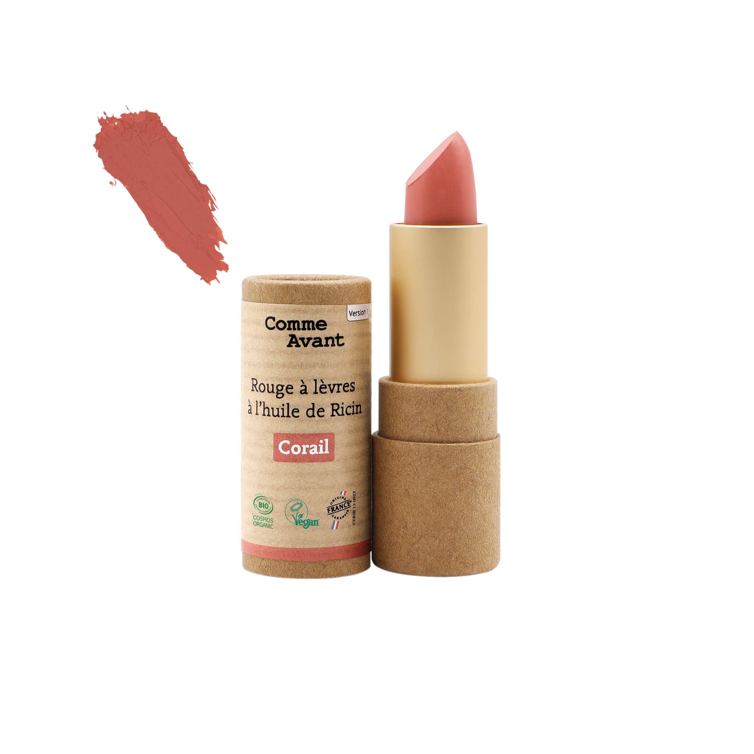 Rouge à lèvres Corail naturel et bio