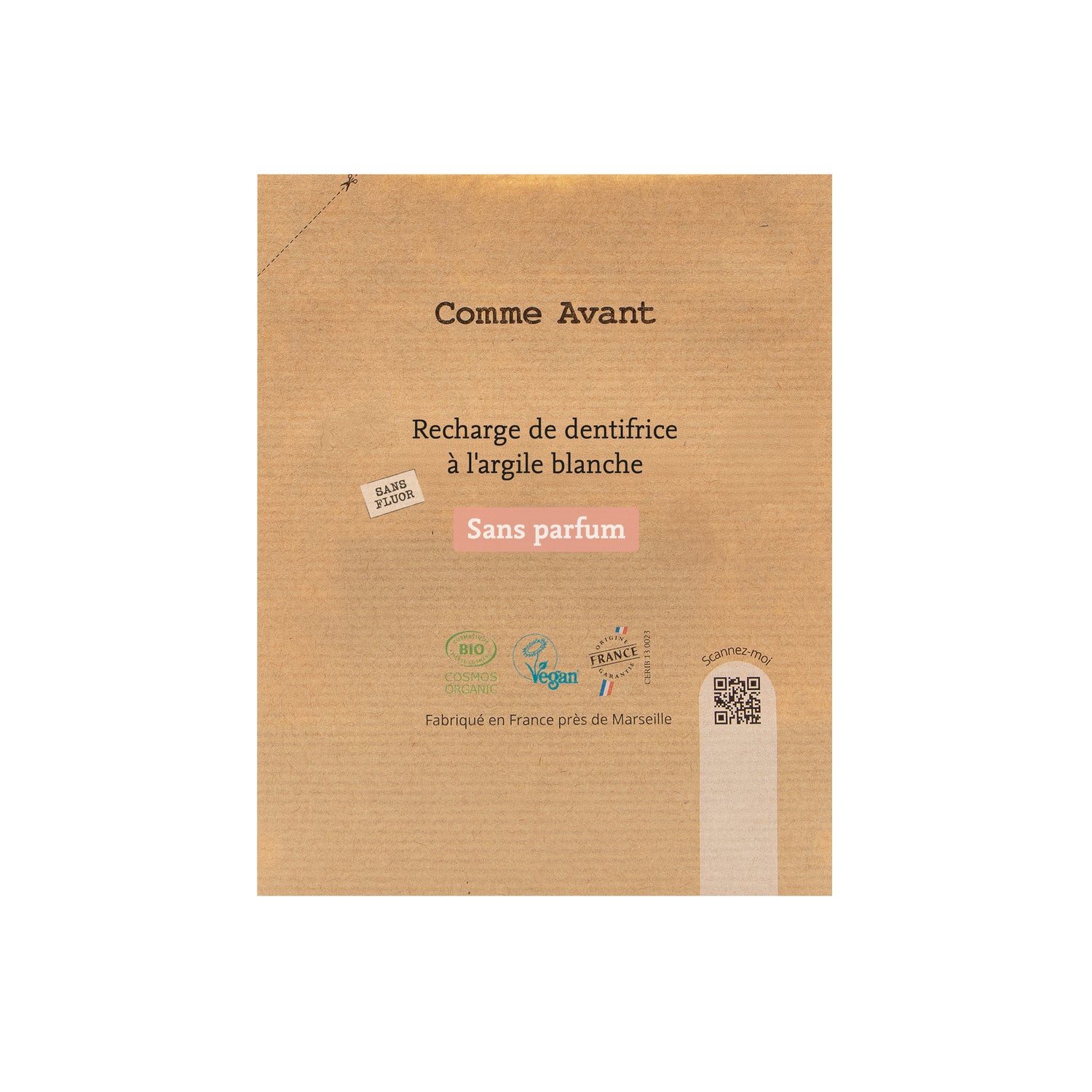 recharge de dentifrice brut comme avant