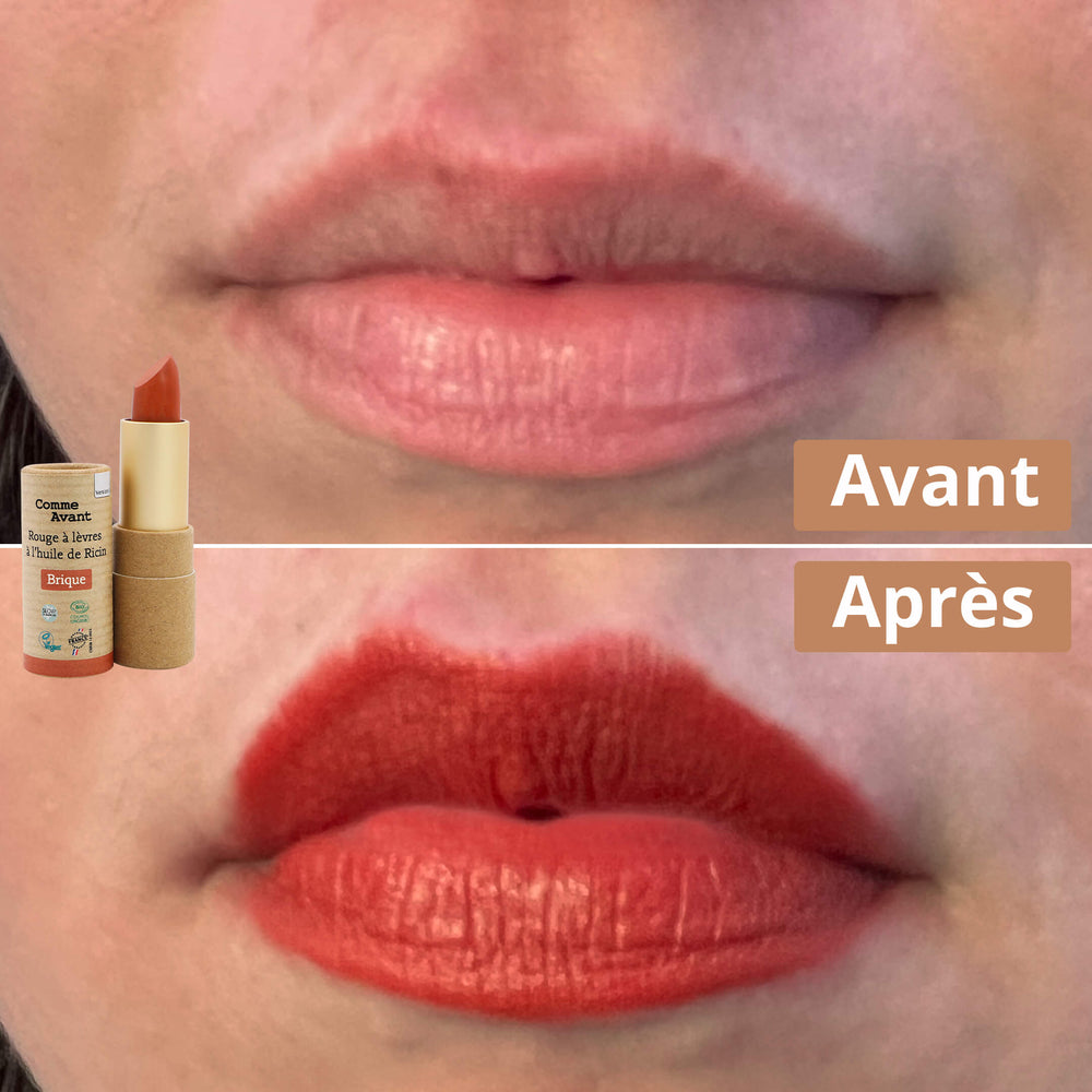 rouge à lèvres brique avant après comme avant 