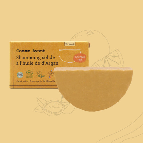 Shampoo solido per capelli secchi o danneggiati con olio di argan - Versione 2