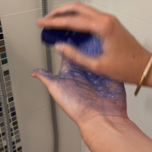 Shampoing bleu comme avant