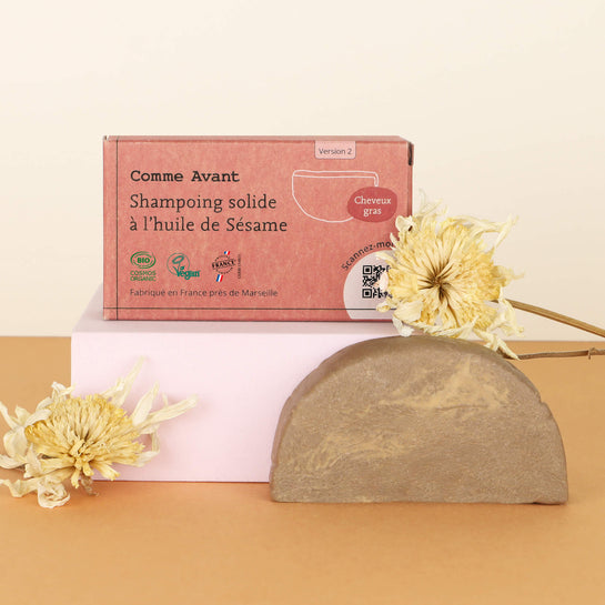 Shampoing solide et biologique à l'huile de sésame