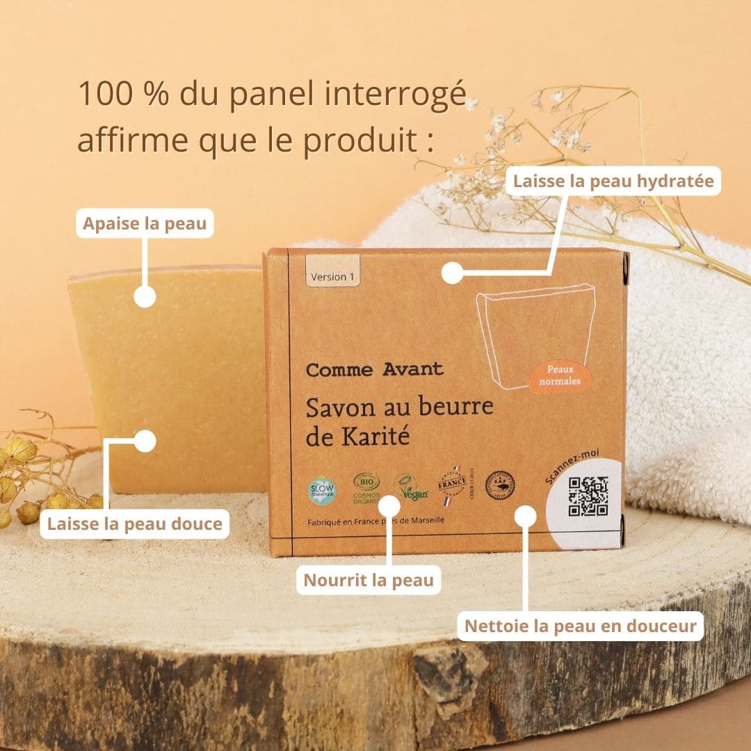 Savon au beurre de karité test consommateurs Comme Avant